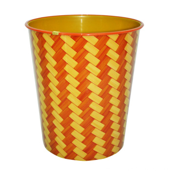 Plastic Striped Design Open Top Waste Bin (A23-827)